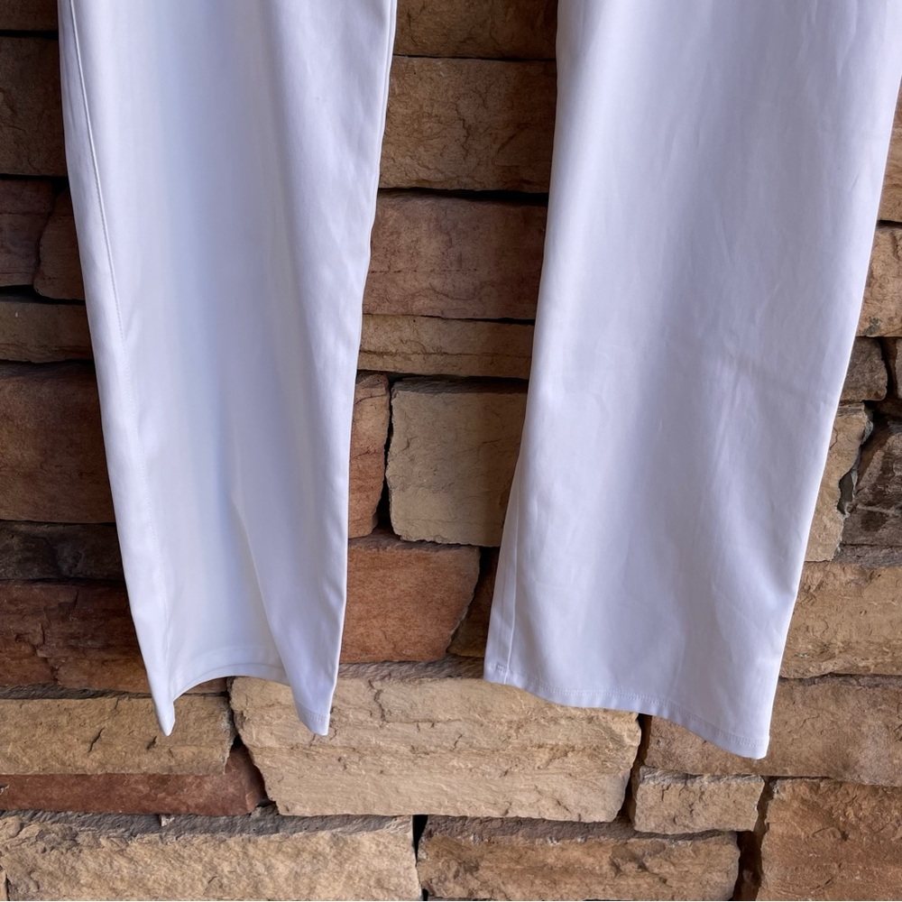 Adidas bright white lightweight pants Women 14 Like New - Picture 2 of 13